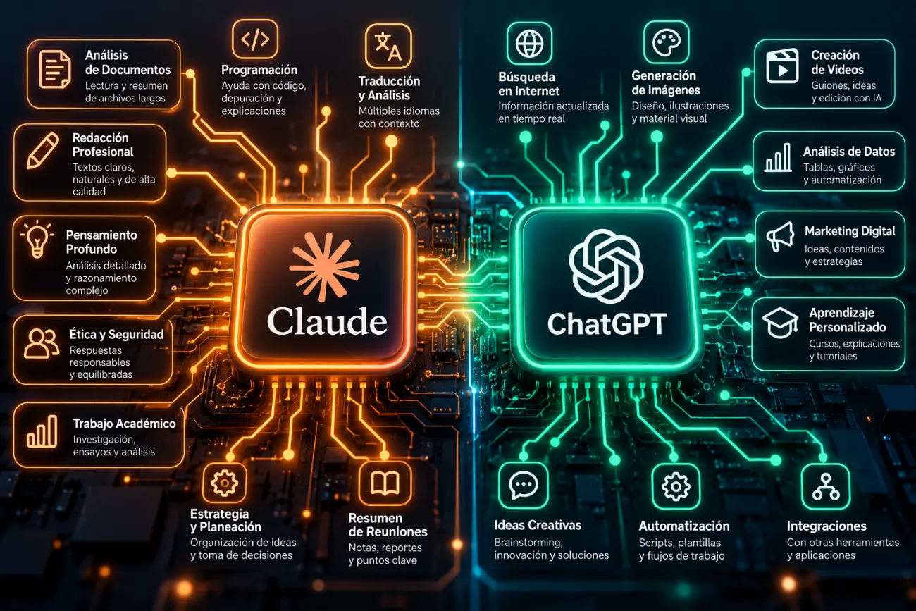 Claude y ChatGPT: inteligencia artificial para automatizar tareas, contenidos y flujos de trabajo