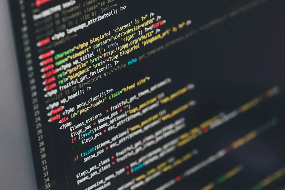 Código de un sitio web en un editor