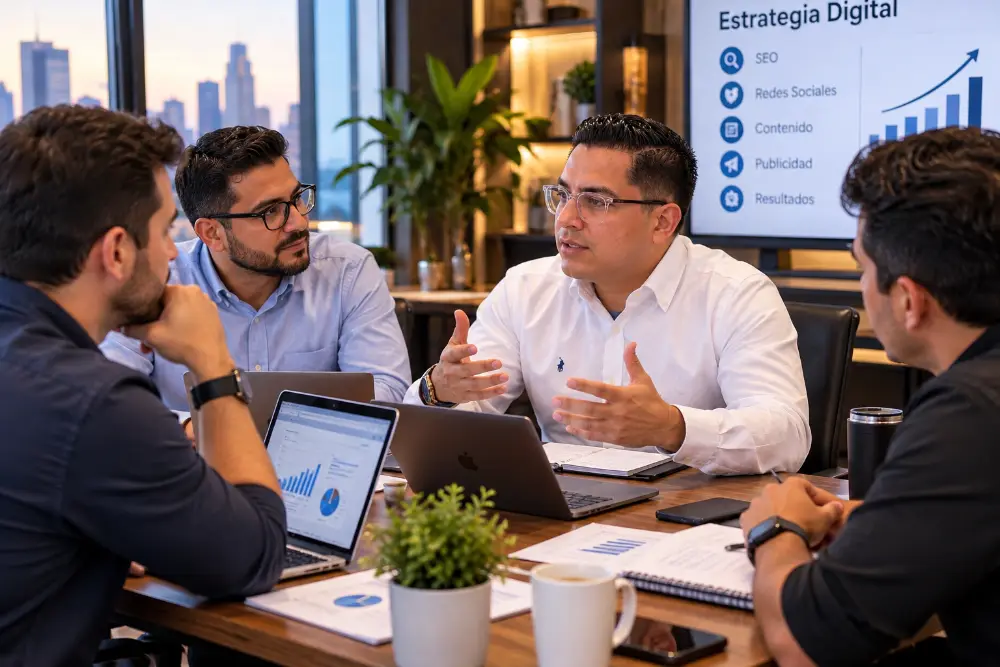 Reunión de estrategia digital del equipo